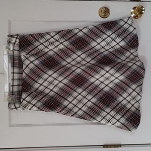 Vintage Aline Skirt Size 8 Lined Red, White, Black Plaid